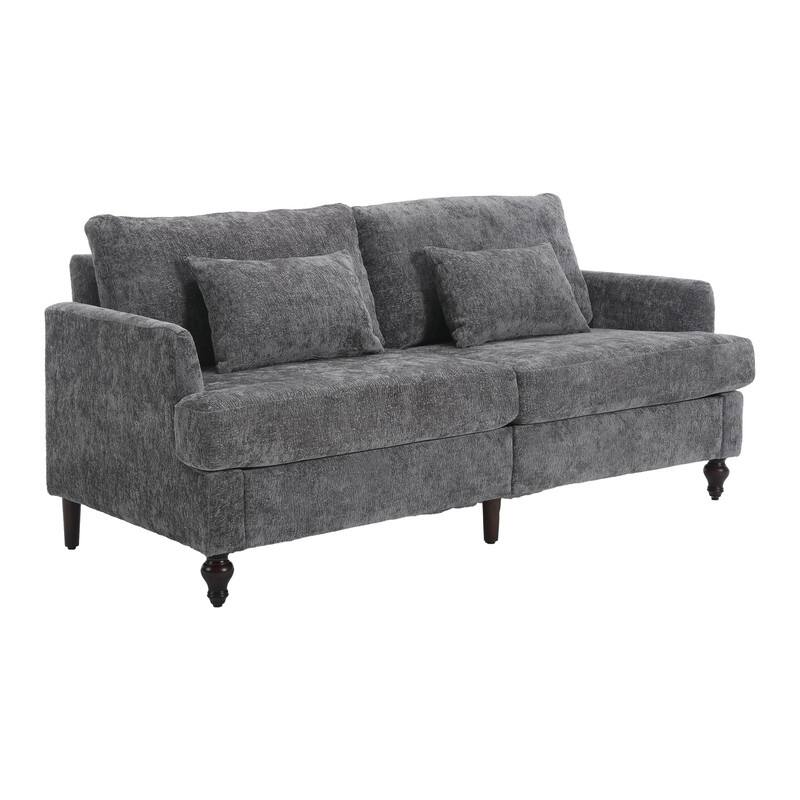 Modern chenille Fabric Loveseat, 2-Seat Upholstered Loveseat Sofa Modern Couch