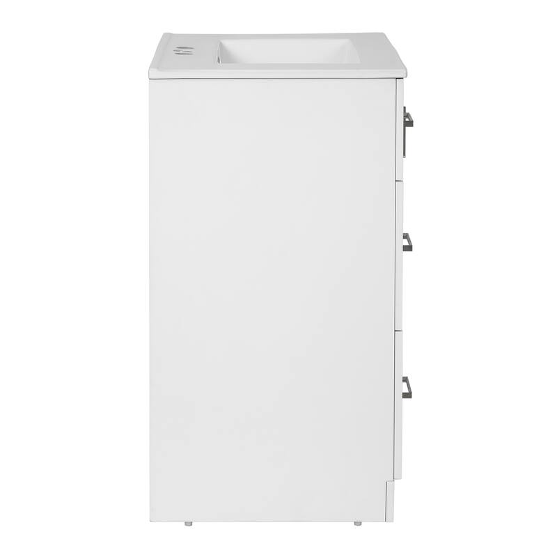 Small Bathroom Vanity Set with Under-mount Sink, 24" Freestanding Bathroom Storage Cabinet with 2 Drawers, Adjustable Shelf