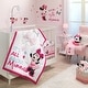 preview thumbnail 4 of 3, Lambs & Ivy Disney Baby Minnie Mouse Love White/Pink Heart Fitted Crib Sheet