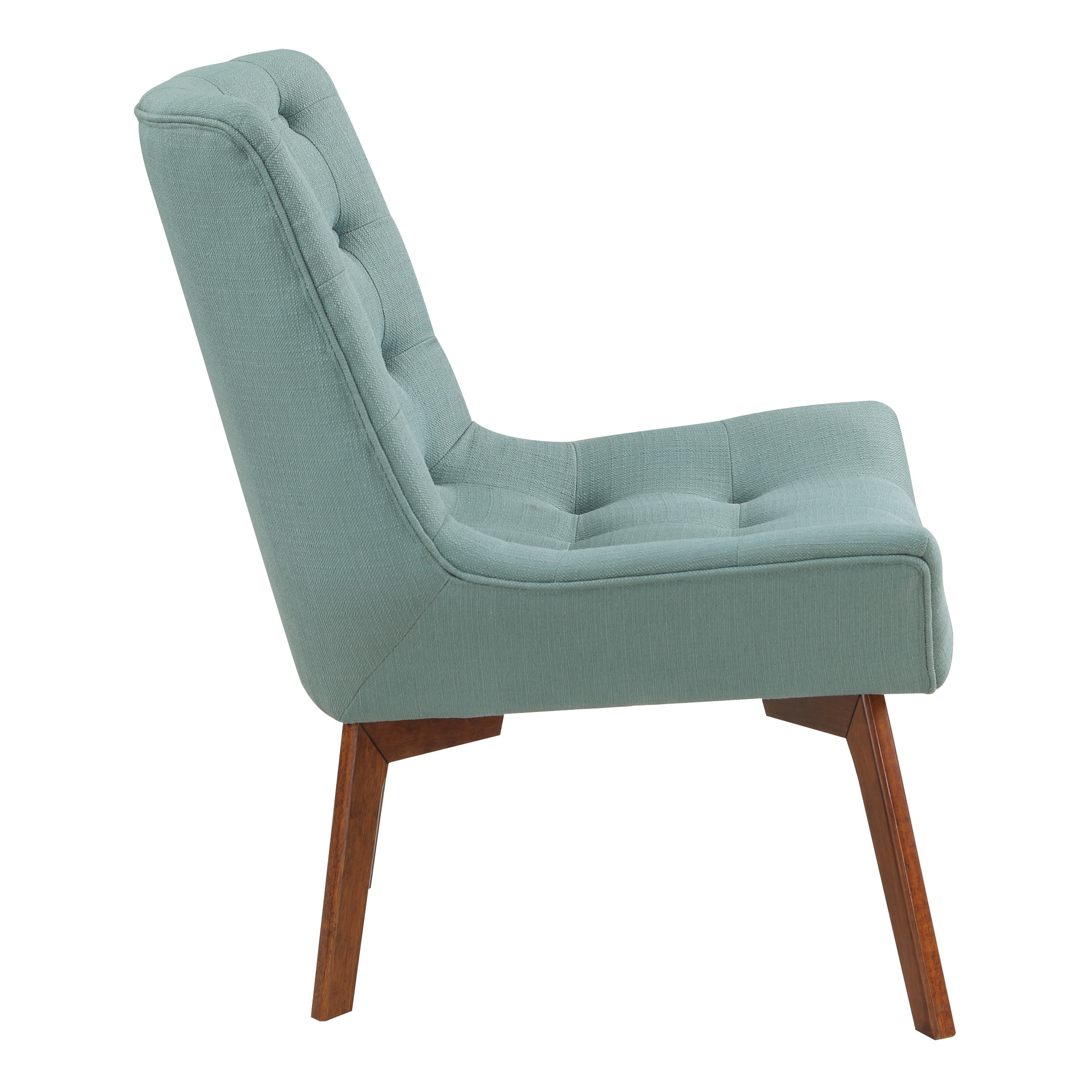 Shelly Tufted Accent Chair with Wooden Coffee Brown Legs  -image