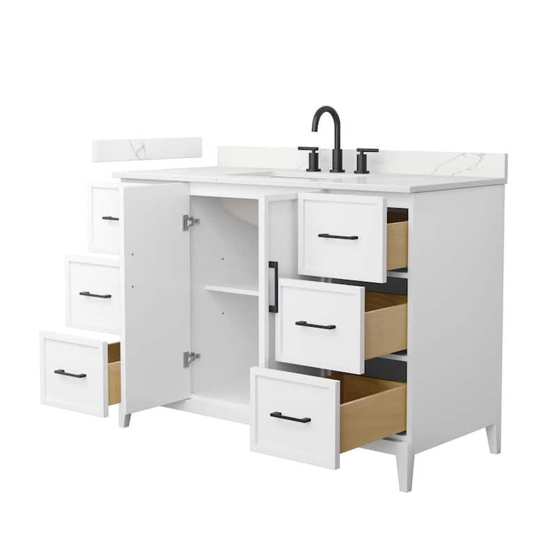 Elan 48-inch Single Vanity, 3 Hole Quartz Top