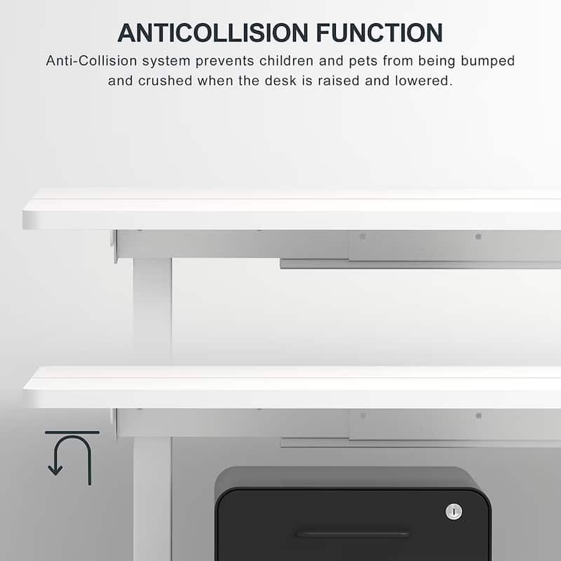 Electric Dual Motor Standing Desk, Adjustable 55x28-inch Workstation