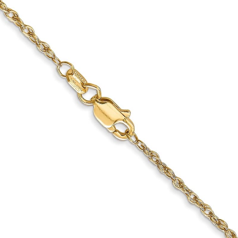 Curata 14k Yellow Gold Solid Polished 1.3mm Heavy Baby Rope Chain Necklace Option 16 18 20 24 30