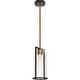 preview thumbnail 13 of 17, LALUZ Modern 1-Light Black Gold Kitchen Island Pendant Light with Clear Glass for Dining Room