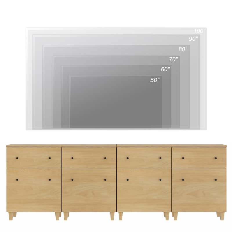 WAMPAT Modern TV Cabinet Stand with Drawers and Door