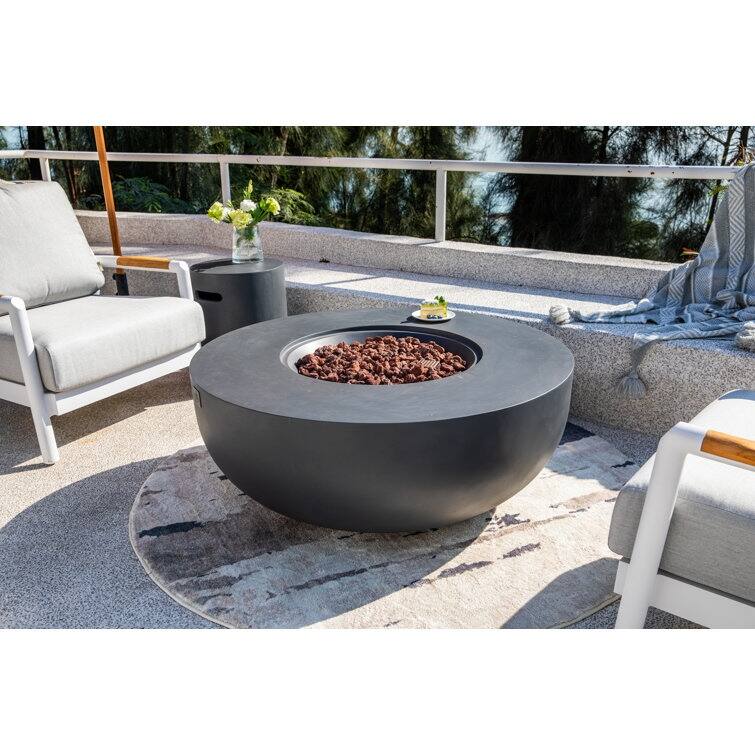 Eclipse 44" Round Outdoor Fire Pit Table by AMS Fireplace