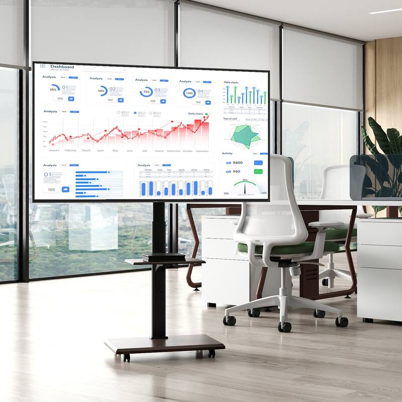 Gymax Rolling TV Stand on Wheels w/30 Degree Tilt Mount Adjustable