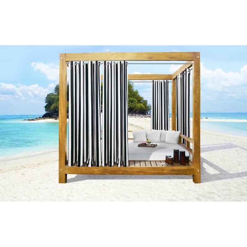Seascapes Stripe Indoor/Outdoor Grommet Curtain Panel - Pair