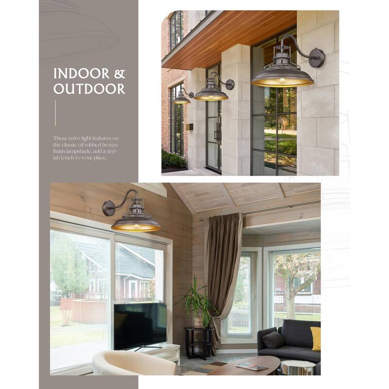 18" Dusk to Dawn Gooseneck Outdoor Barn Light