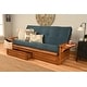 preview thumbnail 36 of 68, Copper Grove Dixie Oak Full-size 2-drawer Futon Frame with Mattress Suede Blue