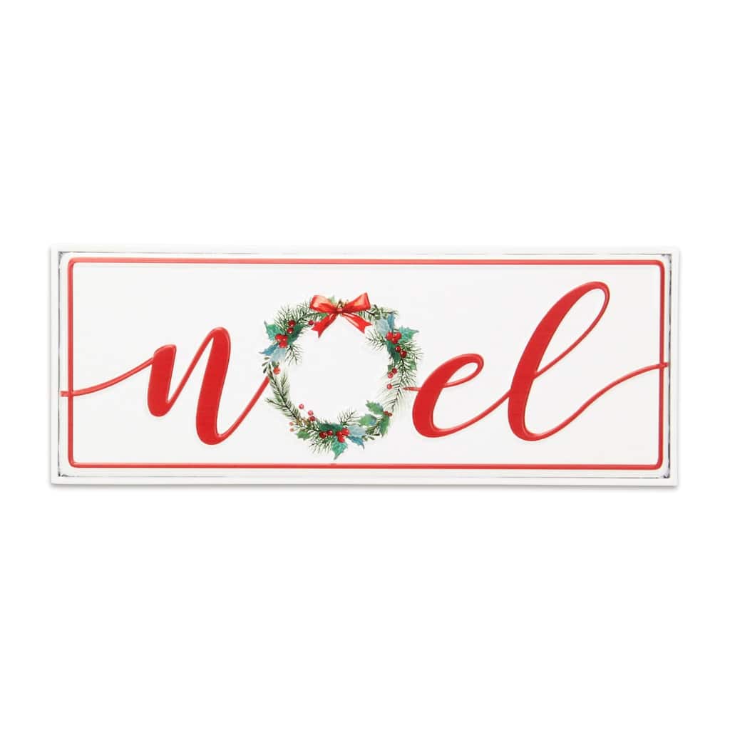 Handcrafted Rectangular "Noel" Christmas Wall Sign - 18.5"