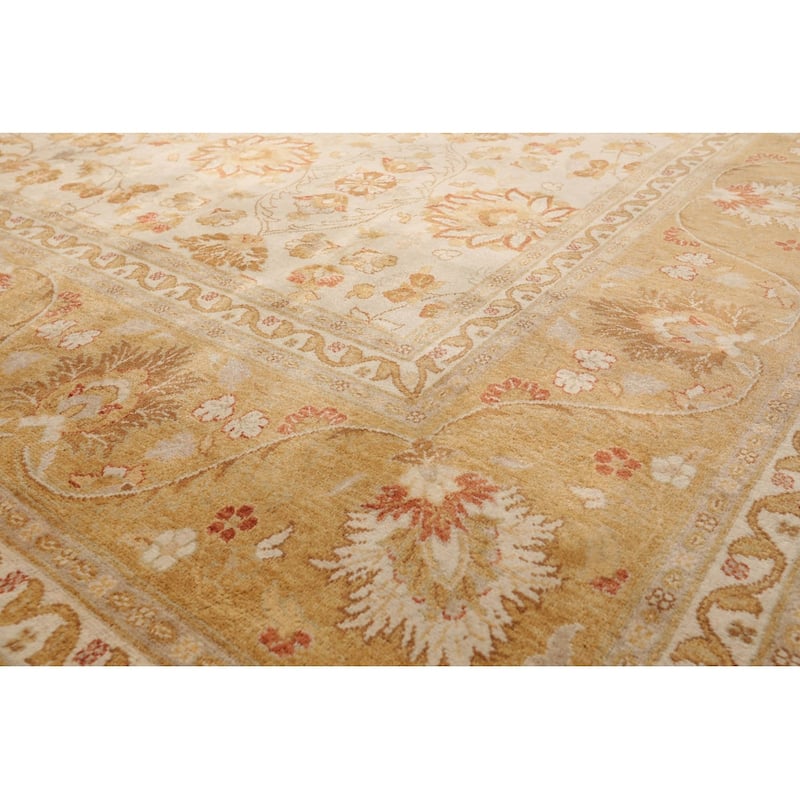 Beige Traditional 100% Wool Rug with 300 KPSI Pak Persian Area Rug - 8' 10'' x 12' 5''