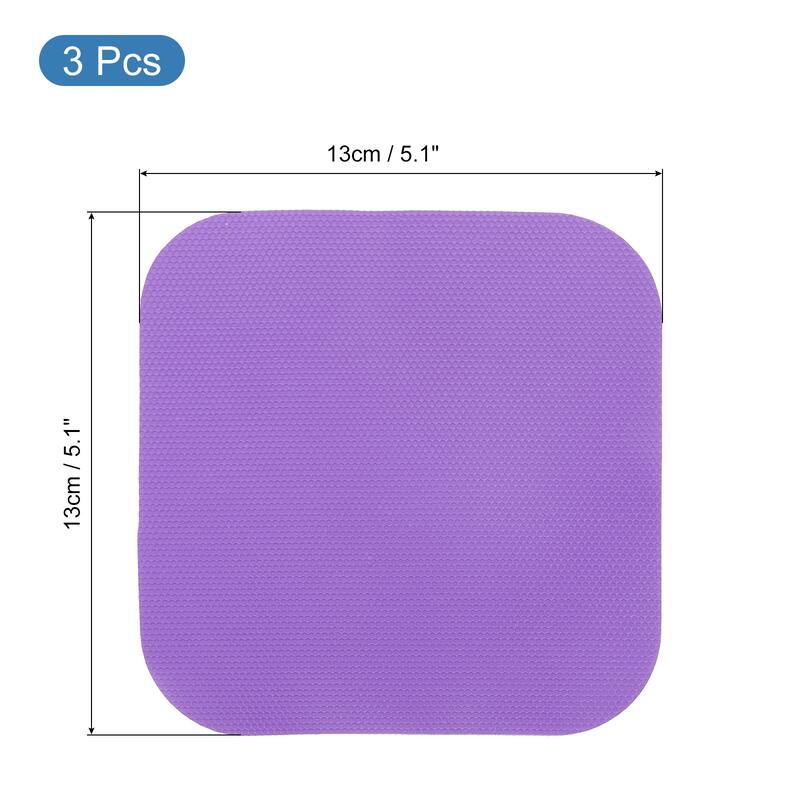 3Pcs Rubber Jar Opener Grippers Pads, Heat-insulated Grippers Pads - Purple