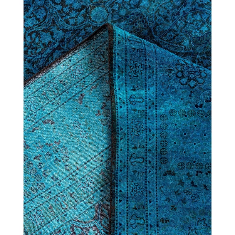 Contemporary Overdyed Wool Hand Knotted Area Rug - 6' 1" x 12' 2"