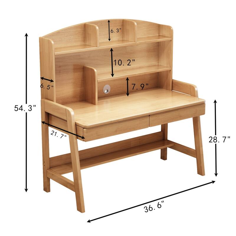 Kids Writing Desk Child Learning Study Desk Rectangle Computer Desk - 36.6" x 21.7" x 54.3"