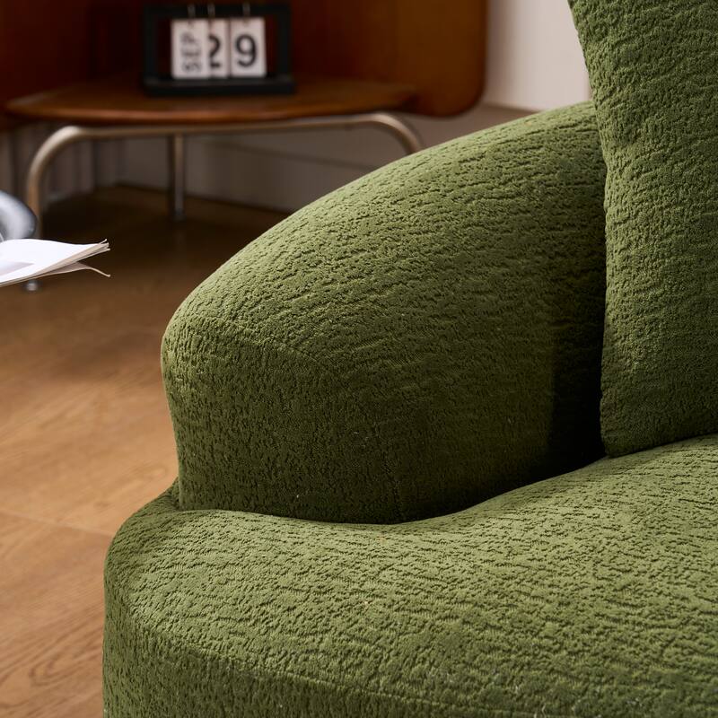 Full Compression Sponge Couch Chenille Floor Curved Loveseat Sofa