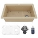 preview thumbnail 59 of 82, Karran Drop-In Quartz 33 in. 1-Hole Single Bowl Kitchen Sink Kit