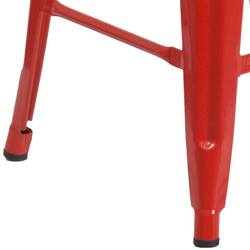 24" High Backless Metal Indoor-Outdoor Counter Height Stool w/Square Seat