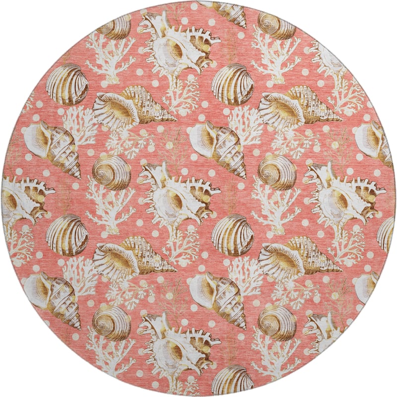 Premium Washable Super Soft Coastal Seashells Mayfield Rug