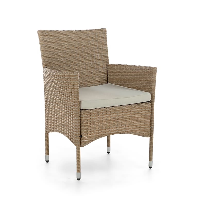 Zaara Compact Contemporary Wicker 3-Piece Outdoor Wicker Conversation Set by M&L Co