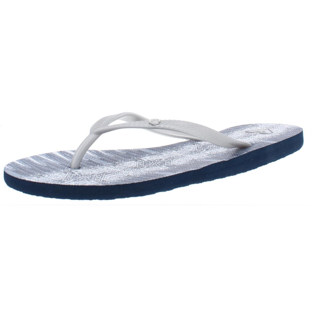 roxy silver flip flops