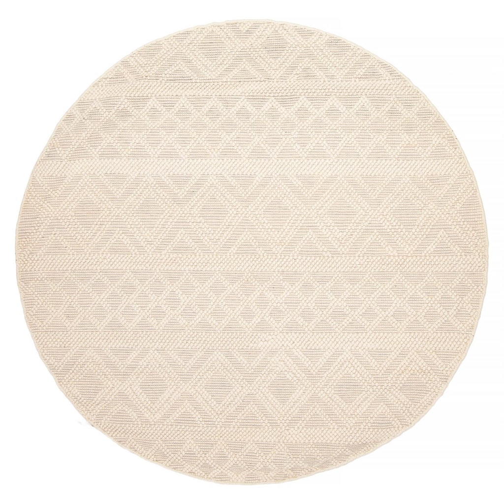 ECARPETGALLERY Braid weave Sienna Cream Wool Rug - 5'10 x 5'10