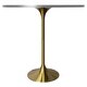 preview thumbnail 20 of 21, LeisureMod Verve 48" Round Bar Dining Table with Sintered Stone TableTop and Brushed Gold Base for Kitchen & Dining Room