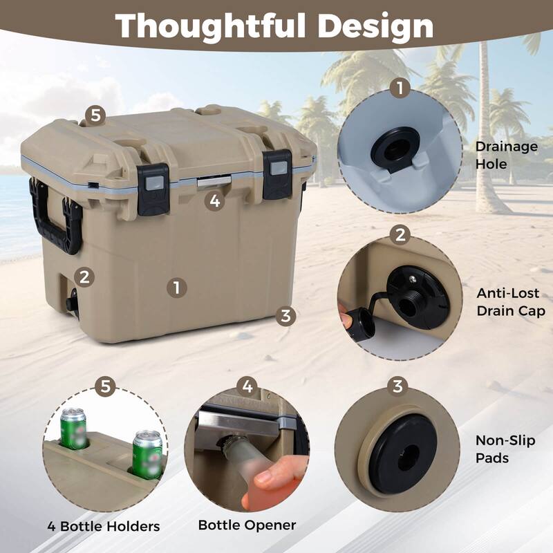 Costway 53 QT Ultra-Light Injection Molded Cooler with 2 Handles & - See Details