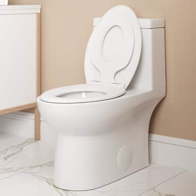 DeerValley Elongated One Piece Toilet with Potty Training Seat Dual Power Flush Toilet 1.1/1.6 GPF - N/A