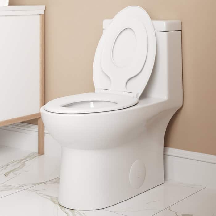 DeerValley Elongated One Piece Toilet with Potty Training Seat Dual Power Flush Toilet 1.1/1.6 GPF - N/A