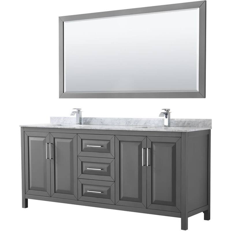 Wyndham Collection Daria 80" Free Standing Double Vanity Set with MDF