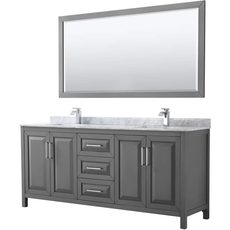 Wyndham Collection Daria 80" Free Standing Double Vanity Set with MDF