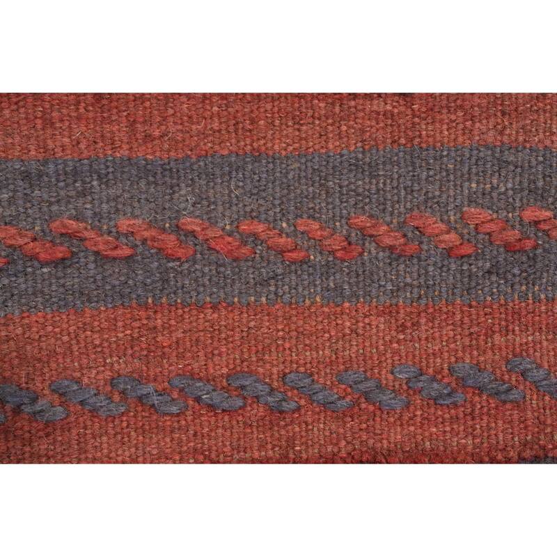 Hand Knotted Oriental 100% Wool Carpet Traditional Tribal Navy Blue & Blues Balouch Runner Rug - 7' 9'' X 1' 9''