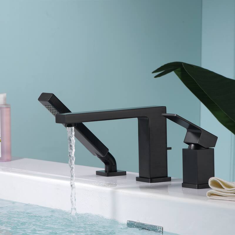 Luxier RTF17-T Deck Mounted Roman Tub Faucet with Hand Shower