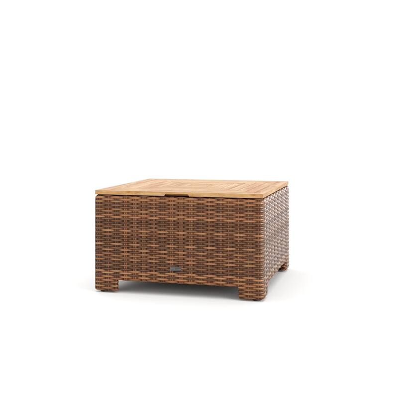 Winston Nico Antique Chestnut with Natural Teak Wood Chat Table