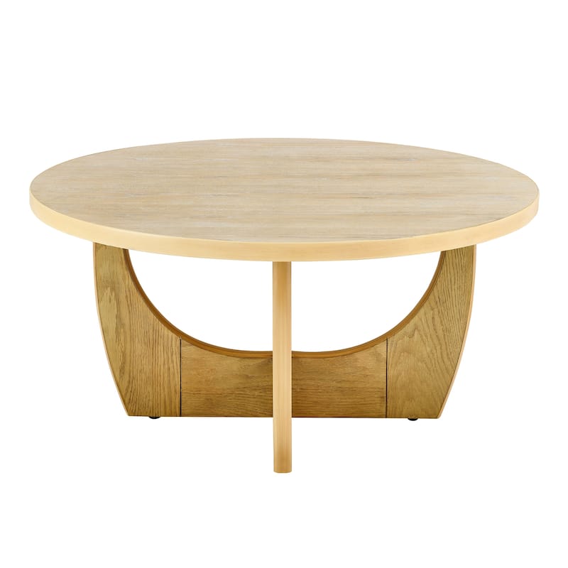 36" Wooden Round Coffee Table