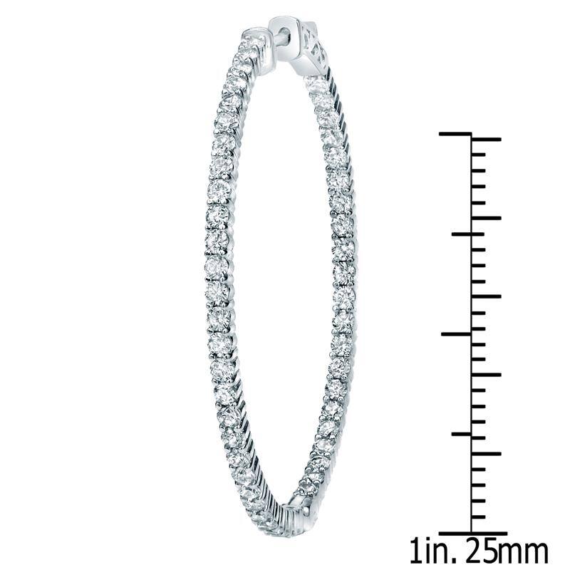 Auriya 14k Gold 2ctw Medium Trellis Style Diamond Hoop Earrings - 1.41-inch