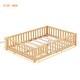 preview thumbnail 9 of 26, Full Size Kids Floor Bed with Guardrails and Door