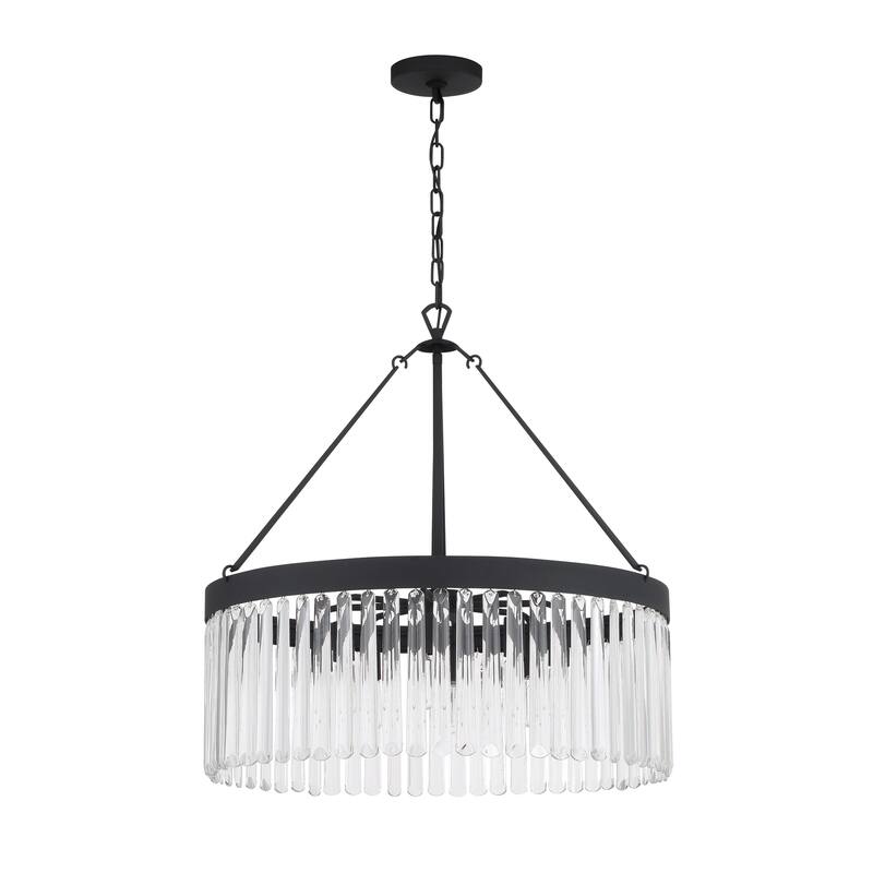 Emory 8 Light Black Forged Chandelier - 24''W x 24.75''H
