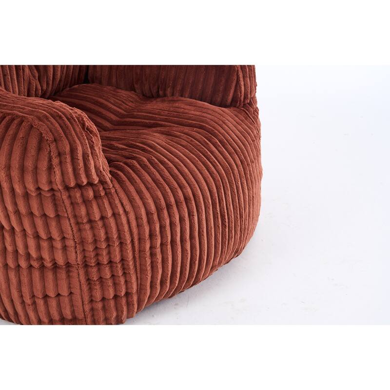 Soft Fluffy Corduroy Fabric Bean Bag Chair Filled With Memory Sponge