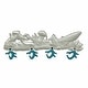 preview thumbnail 9 of 8, Cast Iron Sealife Plaque With Coral Hooks - Coastal Wall Decor - 5.75 X 15.5 X 2 inches