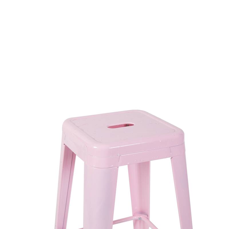 AC Pacific 30 Inch Industrial Stackable Metal BarStools Set of 4