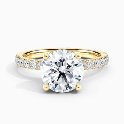 Auriya 14k-Yellow Gold Lab Grown Round Hidden-Halo Diamond Engagement Ring 0.80 to 5.30 ct. tw. (F-G VS)