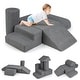 preview thumbnail 1 of 8, Gymax 6 Pcs Toddler Climbing Blocks w/ Handles Chenille Fabric Cover - Grey - See Details Grey - See Details