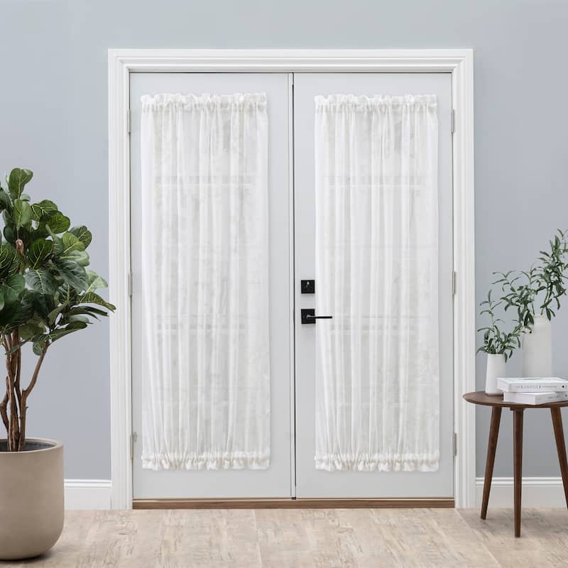 Shannon Premium Slubbed Linen Door Curtain Panel W Tie Back