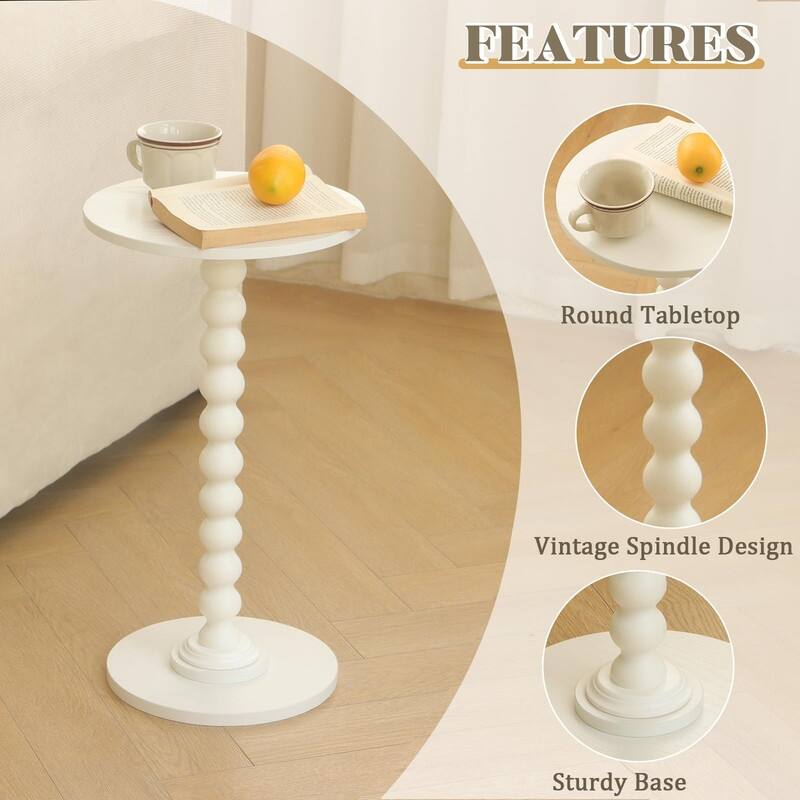 Round Side Table - 11.8"D x 11.8"W x 21.6"H