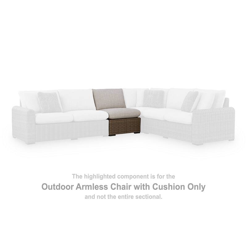 Signature Design by Ashley Angel Island Brown/Beige 4-Piece Outdoor Sectional - 127"W x 98"D x 31"H