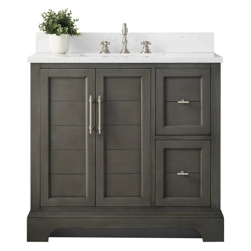 Vanity Art 36" Single Sink Bathroom Vanity with Top & Backsplash