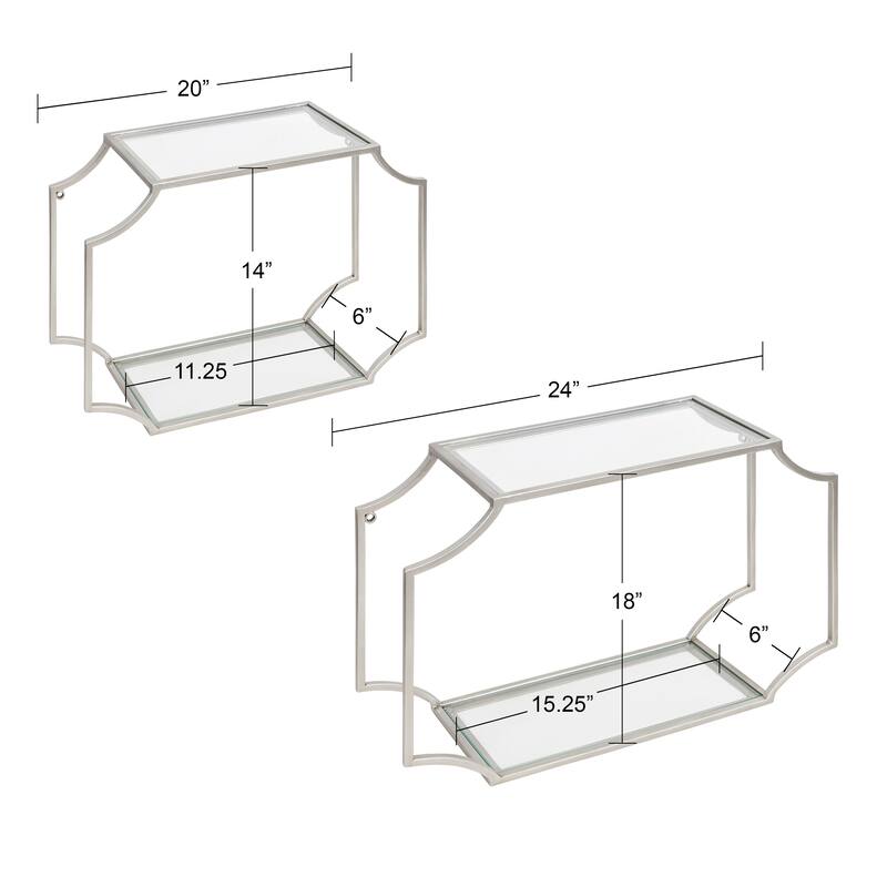 Kate and Laurel Ciel Scalloped Metal Wall Shelf (Set of 2)
