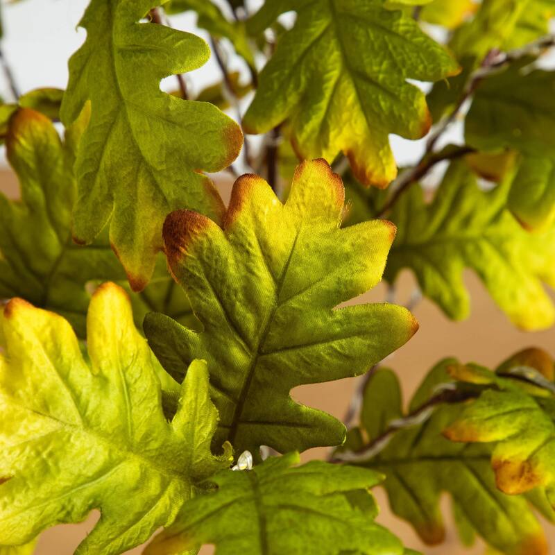 Pre-Lit Fall Harvest Oak Artificial Tree - 4' - Warm White LED Lights